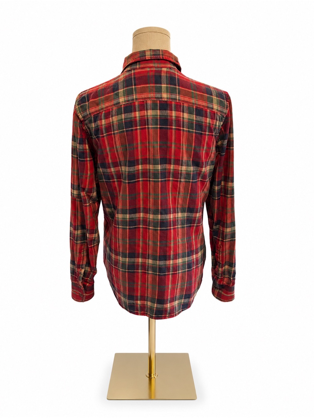 Lauren Ralph Lauren Plaid Button Down Shirt Size Medium Red Green Cotton Flannel - Picture 3 of 4